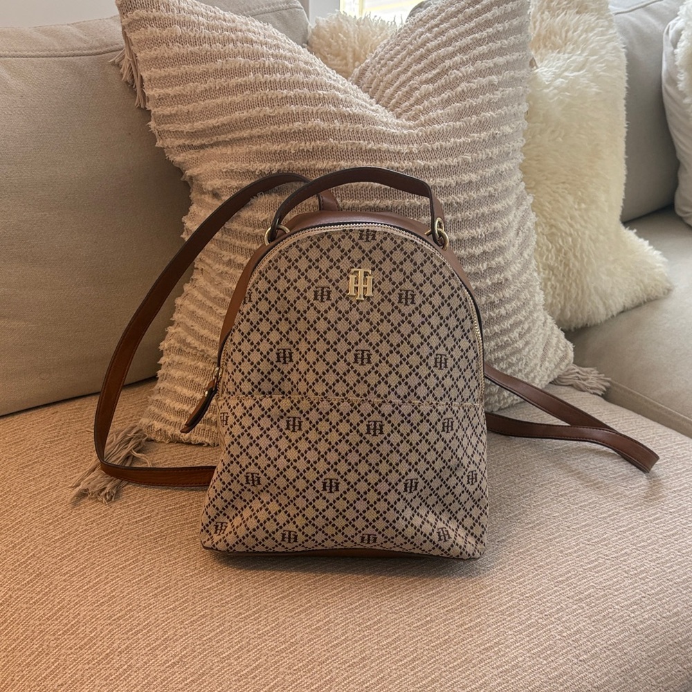 Tommy Hilfiger Brown Patterned Backpack